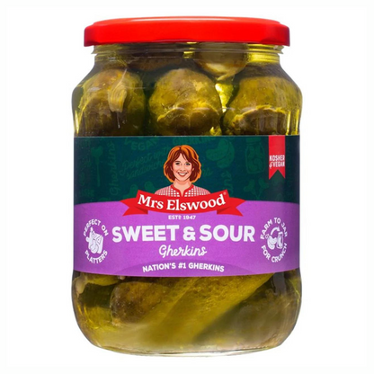 Mrs Elswood Sweet & Sour Gherkins 670g มิสซิส เอลส์เวลล์ แตงกวาดอง รสเปรี้ยวหวาน 670 กรัม