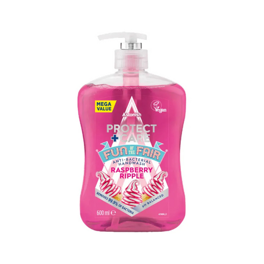 Astonish Protect And Care Raspberry Ripple Anti Bacterial Hand Wash 600ml