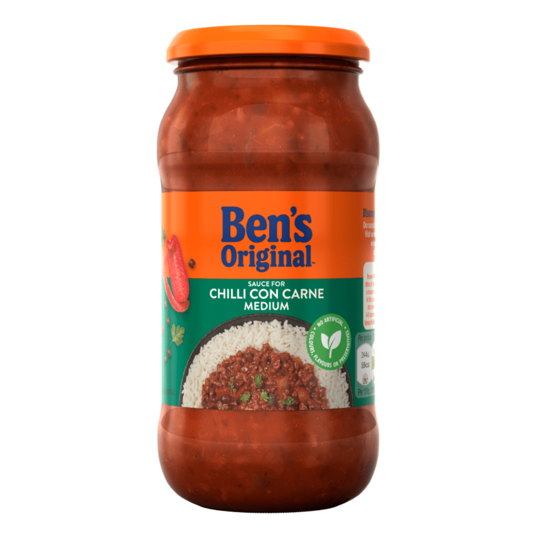 Ben's Original Medium Chilli Con Carne Sauce 450g เบนซอสพริกคอนคาร์นรสออริจินัลมีเดียม 450กรัม