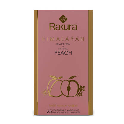 Rakura Himalayan Black Tea WIith Natural Peach 25 Tea Bags