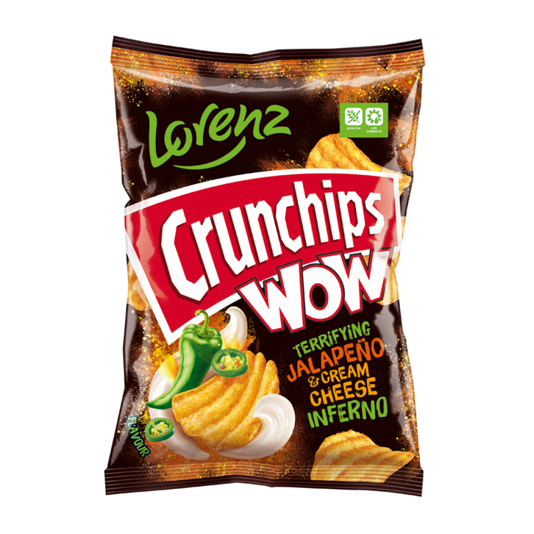[BestBefore 31Mar2026] Lorenz Crunchips Wow Jalapeno & Cream Cheese Inferno Flavour Crisps 80g