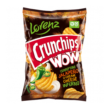 [BestBefore 31Mar2026] Lorenz Crunchips Wow Jalapeno & Cream Cheese Inferno Flavour Crisps 80g