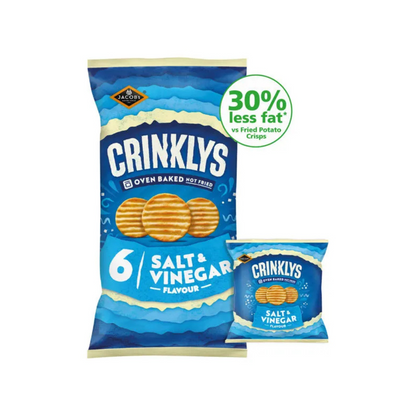 Jacob's Crinklys Salt & Vinegar Flavour Crisps 138g