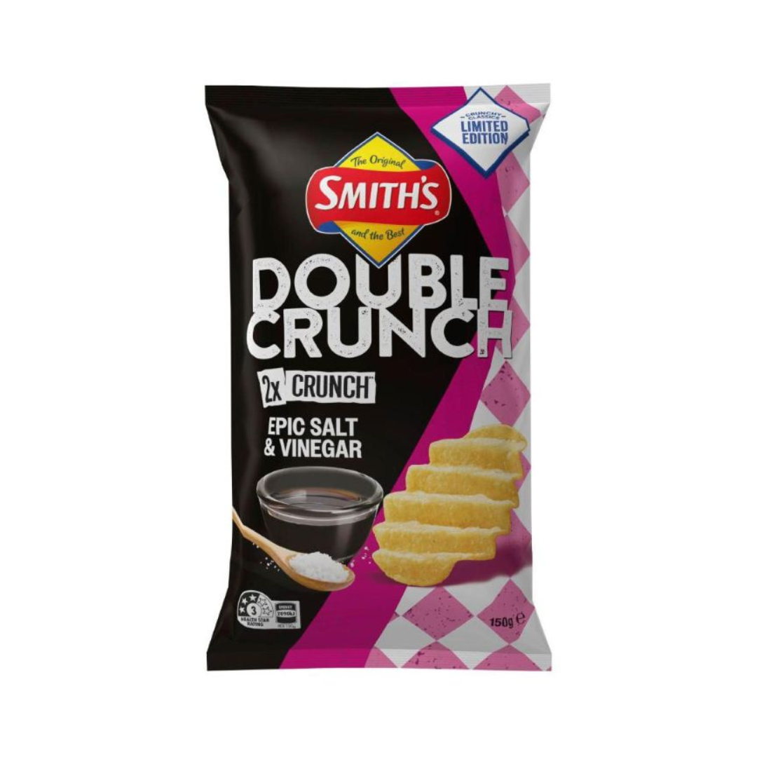 [Best Before 18-Oct-2026]Smith's Double Crunch Epic Salt & Vinegar 150g