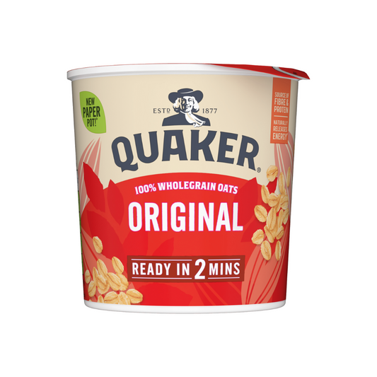 [Best Before -18Jan2025] Quaker 100% Wholegrain Oats Original Porridge Pot 45g