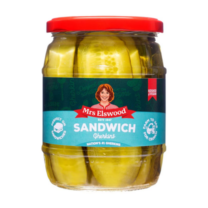 Mrs Elswood Sandwich Slices Cucumbers 540G มิสซิส เอลส์วูด แตงกวาสไลซ์ ในน้ำส้มสายชู 540 กรัม