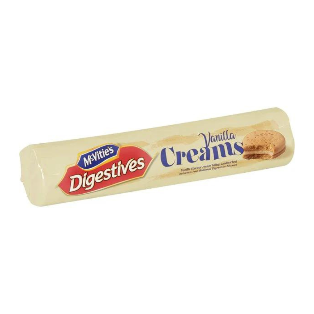 Mcvitie's Vanilla Cream Digestives 168g  แมควิตีส์  บิสกิตไดเจสทีฟครีมวานิลลา 168 กรัม