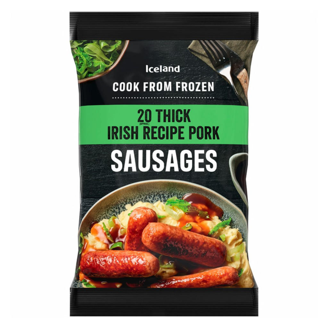 [Best Before 28-Nov-2024 ] Iceland 20 Pack Irish Recipe Pork Sausages 1Kg ไอซ์แลนด์ ไส้กรอกหมูสูตรไอริช 20 แพ็ค 1 กิโลกรัม