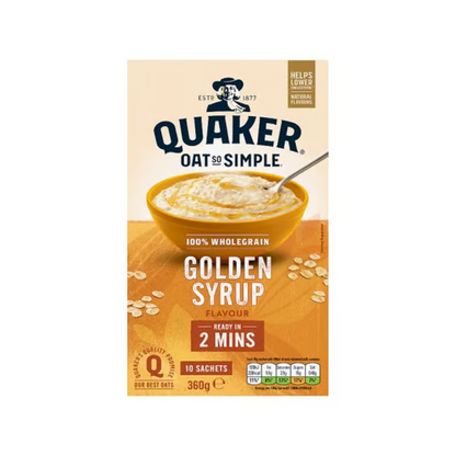Quaker Oat So Simple Golden Syrup Porridge Sachets 10 Pack 360g