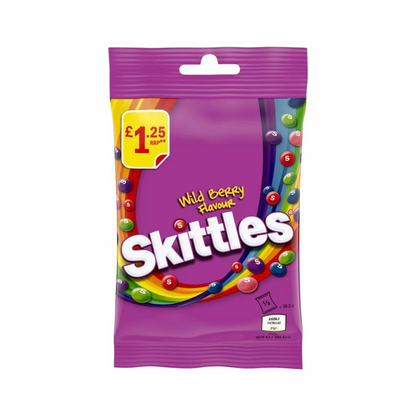 Skittles Chewy Sweets Wild Berry Fruit Flavoured Treat Bag Candy 109g สกิตเทิลส์ ชูวี่สวีท ลูกอมรสผลไม้ รสไวลด์เบอร์รี่