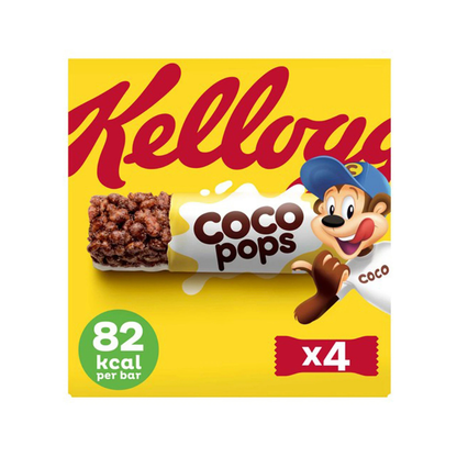Kellogg's Coco Pops Chocolate Cereal Milk Snack Bars 4x20g