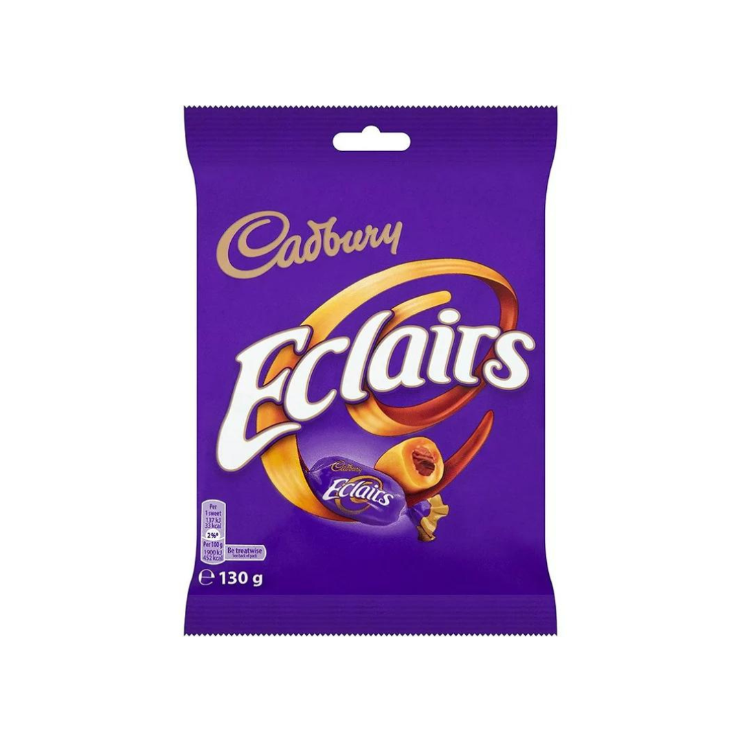 Cadbury Chocolate Eclairs Bag 130g แคดเบอรี อีแคร์ลูกอมคาราเมลสอดไส้นมช็อกโกแลต 130 กรัม