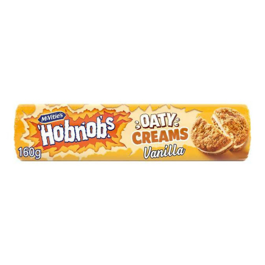 Mcvitie's Hobnobs Oaty Creams Vanilla 160g แมควิตีส์ ครีมวานิลลาฮอบนอบ 160 กรัม