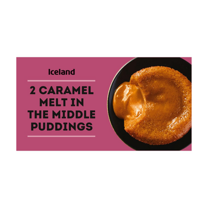 (Best before 26Apr2026) Iceland Melt in the Middle Caramel Puddings 2 Packs 140g