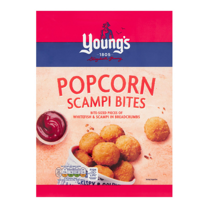 [Best Before 30/Mar/2024 ]Young's Popcorn Scampi Bites 190g ยังส์ ป๊อปคอร์น สแคมปี้ ไบท์ 190 กรัม