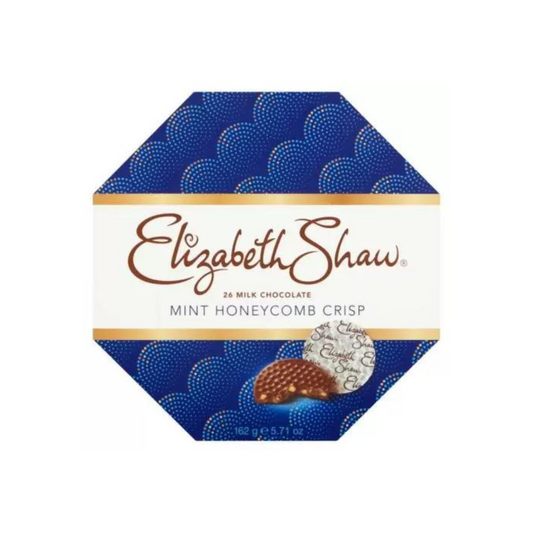 Elizabeth Shaw Milk Chocolate Mint Honeycomb Crisp 162g เอลิซาเบธ ชอว์ มิลค์ ช็อกโกแลต มิ้นต์ ฮันนี่ คอมบ์ คริสป์ 162 กรัม