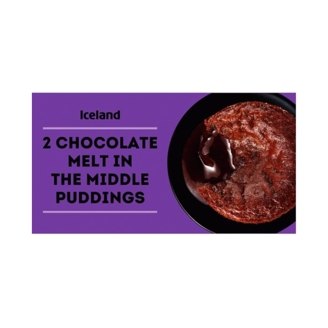 [Best Before 24-may-2025] Iceland Melt in the Middle Chocolate Puddings 2 Packs 140g