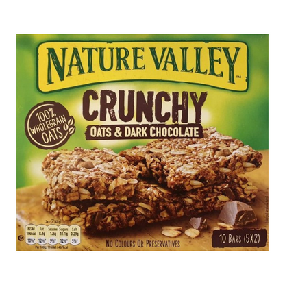 Nature Valley Crunchy Oats & Dark Chocolate [5 x 42g] 210g เนเจอร์ วัลเล่ย์ ข้าวโอ๊ต กรุบกรอบ และ ดาร์กช็อกโกแลต [5 x 42g] 210g