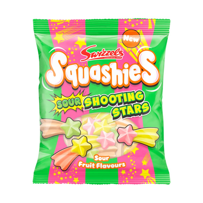 Swizzels Squashies Sour Shooting Stars 100g สวิซเซลส์ สควอชชี่ส์ รสเปรี้ยว ชูตติ้ง สตาร์ส 100 กรัม