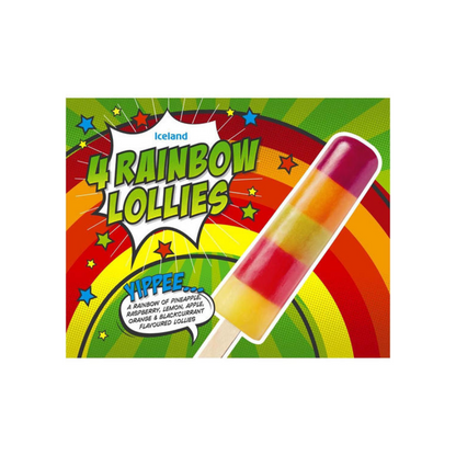 Iceland 4 Rainbow Lollies 260g ไอซ์แลนด์ 4 เรนโบว์ลอลี่ 260 กรัม