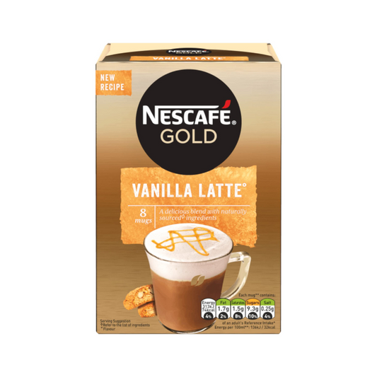 Nescafe Gold Vanilla Latte Instant Coffee 8 x 18.5g Sachets