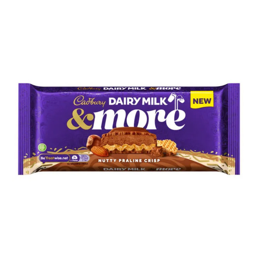 Cadbury Dairy Milk & More Nutty Praline Crisp 180g