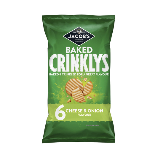 Jacob's Baked Crinkleys Cheese & Onion 6 pack