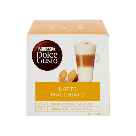 Nescafe Dolce Gusto Latte Macchiato Coffee 16 Pods 183.2g