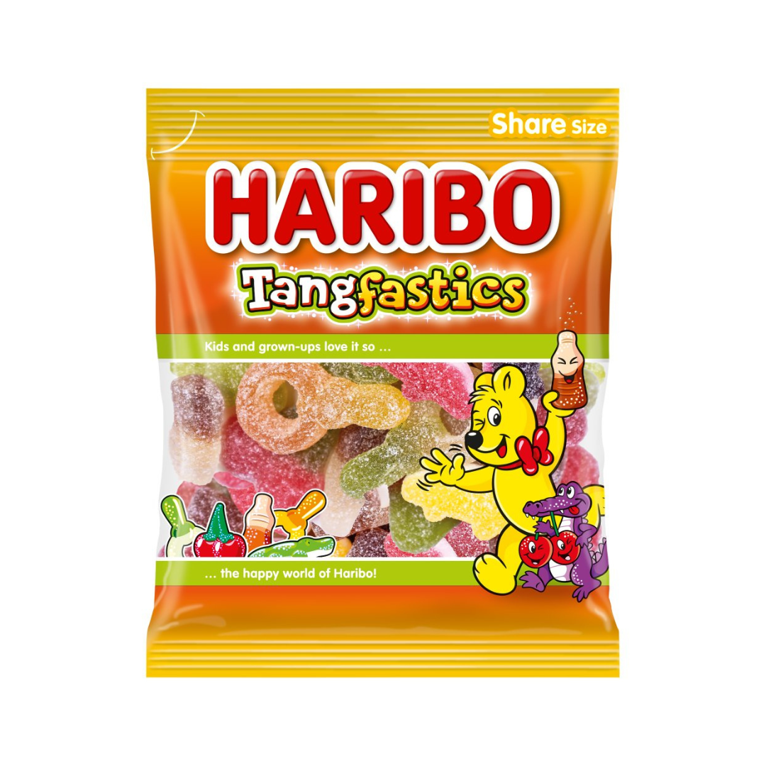 Haribo Tangfastics Fruit & Cola Flavour Fizzy Jelly Sharing Bag 175g