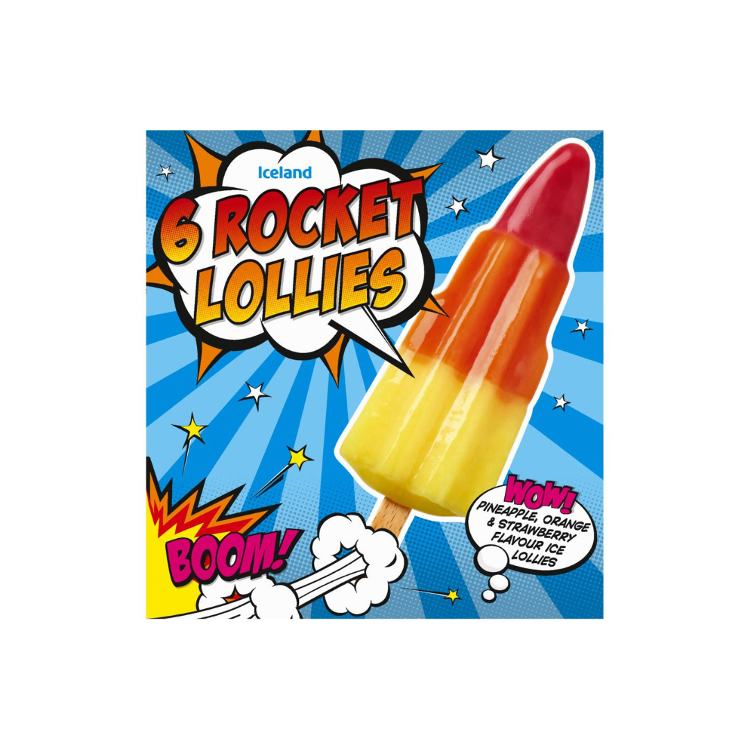 Iceland 6 Rocket Lollies 360g ไอซ์แลนด์ 6 ร็อคเก็ตลอลี่ 360 กรัม