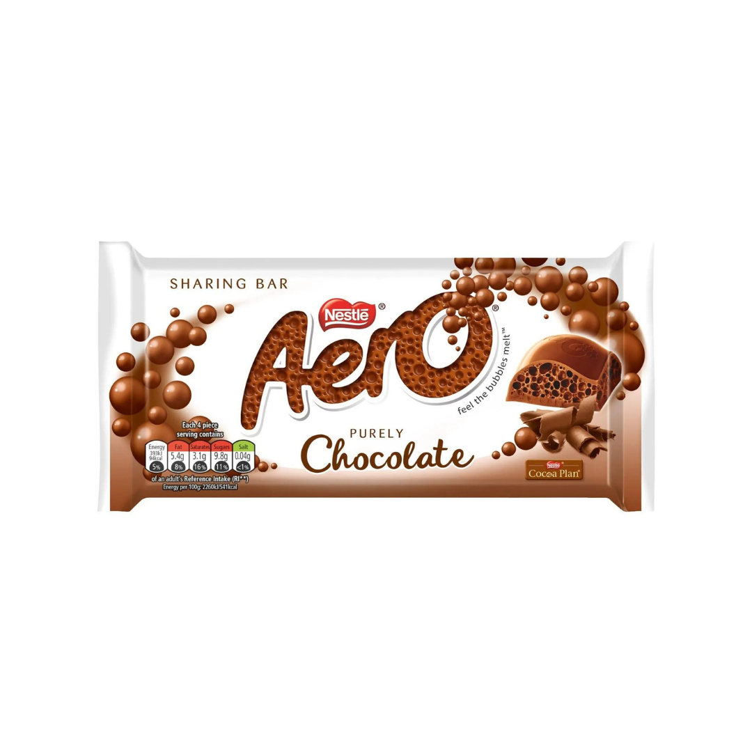 Nestle Aero Purely Chocolate Bubble Bar 90g เนสท์เล่ แอโร่ ช็อกโกแลตนม 90กรัม