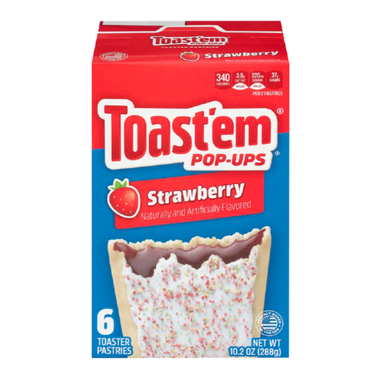 [Best Before 6-Nov-2024] Toast'em POP-UPS Frosted Strawberry Toaster Pastries 6 Pack 288g โทสต์เอม ป๊อปอัพ ขนมปังปิ้งเคลือบสตอเบอร์รี่ 6 ชิ้น (288 กรัม)