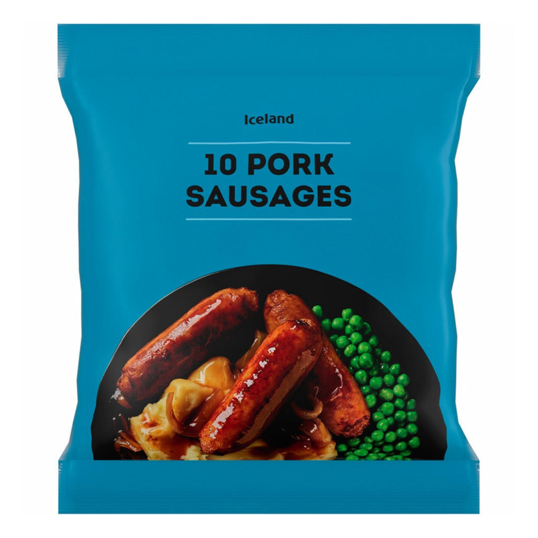 [Best Before 3/May/2024 ] Iceland 10 Pork Sausages 400g ไอซ์แลนด์ ไส้กรอกหมู 10 ชิ้น 400 กรัม