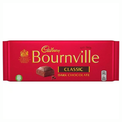 Cadbury Bournville Classic Dark Chocolate Bar 180g แคดเบอรี เบิร์นวิลล์ คลาสสิค ดาร์กช็อกโกแลต 180กรัม