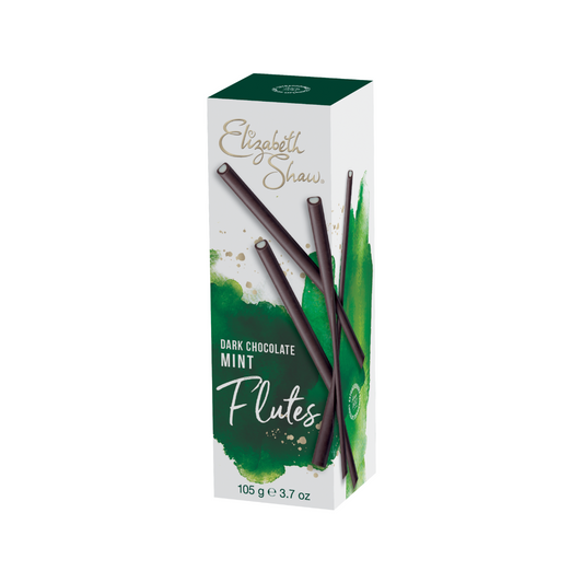 Elizabeth Shaw Dark Chocolate Mint Flutes 105g เอลิซาเบธ ชอว์ ดาร์กช็อกโกแลต มิ้นต์ ฟลุต 105 กรัม