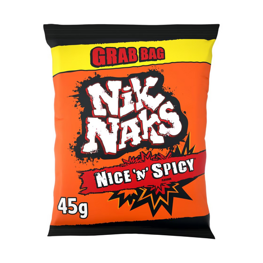 Nik Naks Nice ‘N’ Spicy Grab Bag Crisps 45g นิค แน็ค ไนซ์แอนด์สไปซี่แกร็บแบ็กคริสป์ 45 กรัม