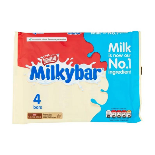 Milkybar White Chocolate Bar Multipack 25g 4 Pack มิลกี้บาร์ ไวท์ช็อกโกแลตบาร์ มัลติแพ็ค 25 กรัม 4 แพ็ค