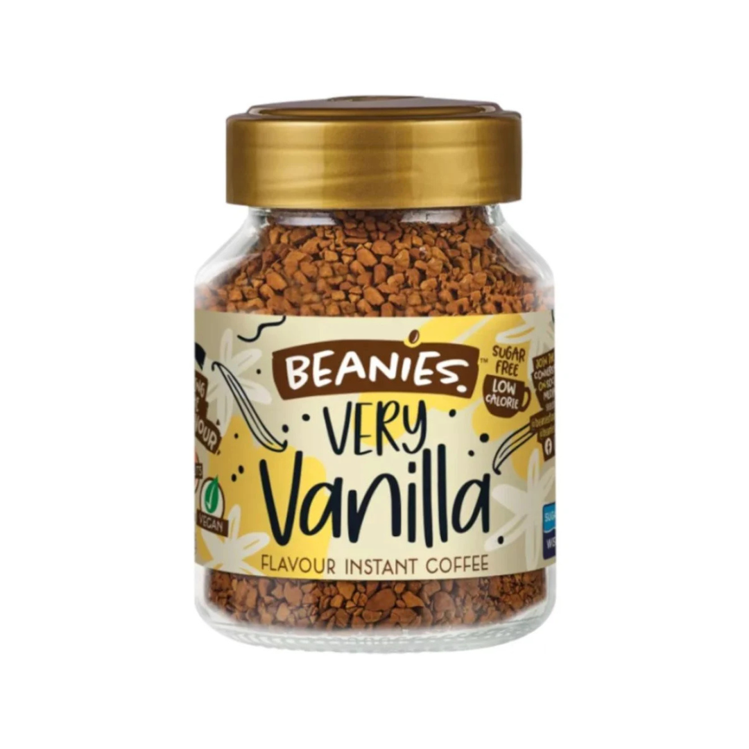 Beanies Very Vanilla Flavoured Instant Coffee 50g กาแฟสำเร็จรูป Beanies รสวานิลลาเข้มข้น 50 กรัม