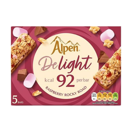 Alpen Delight Raspberry Rocky Road 5 Cereal Bars 120g