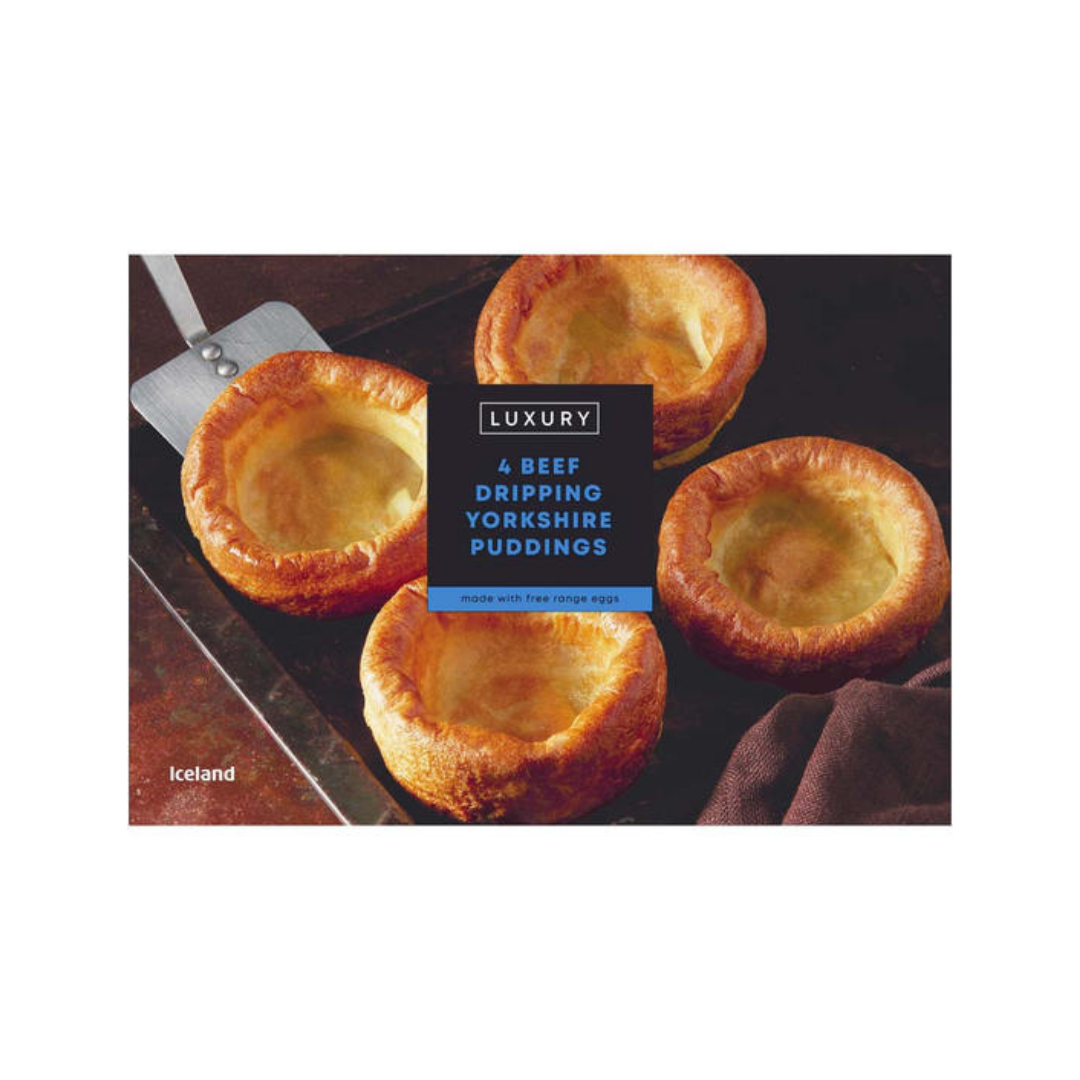 Iceland Luxury 4 Beef Dripping Yorkshire Puddings 160g