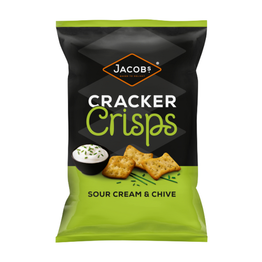 Jacobs Sour Cream & Chive Cracker Crisps Sharing Bag Snacks 150g