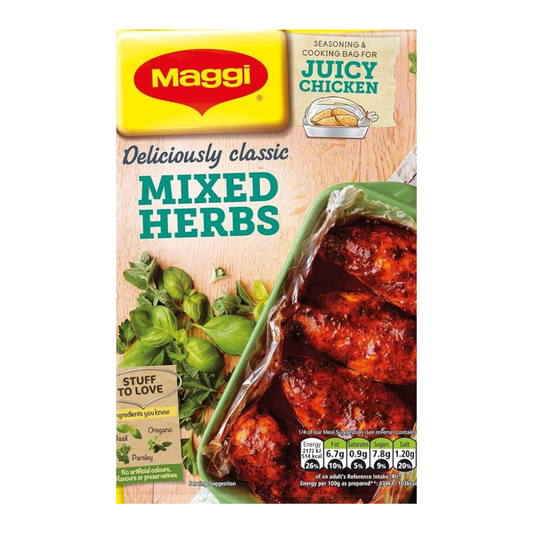 Maggi Mixed Herbs Chicken Recipe Mix 30g แม็กกี้  ผงปรุงรสผสมสมุนไพรสูตรไก่ 30 กรัม