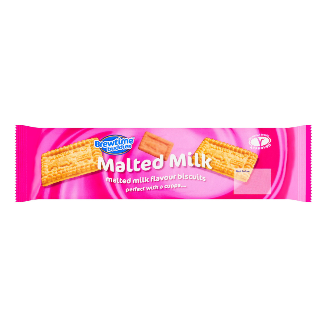 [Best Before 30-Nov-2024] Brewtime Buddies Malted Milk Flavour Biscuits 250g บรูว์ไทม์ บัดดี้ส์ บิสกิตรสนมมอลต์ 250 กรัม