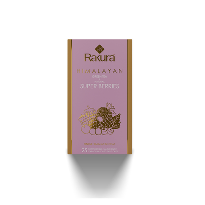 Rakura Himalayan Green Tea with Natural Super Berries 25 Tea Bags