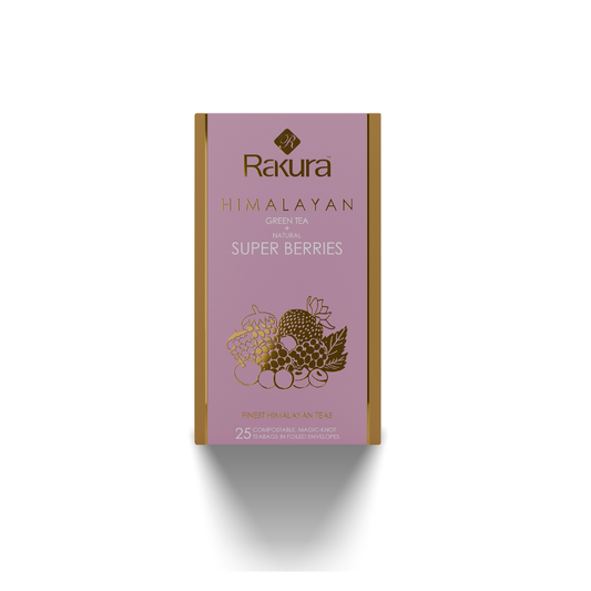 Rakura Himalayan Green Tea with Natural Super Berries 25 Tea Bags