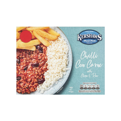 "[Bestbefore31Oct24] Kershaws Chilli Con Carne with Chips & Rice 460g เคอร์ชอว์ พริกคอนคาร์เน่ มันฝรั่งทอด และ ข้าว 460 กรัม"