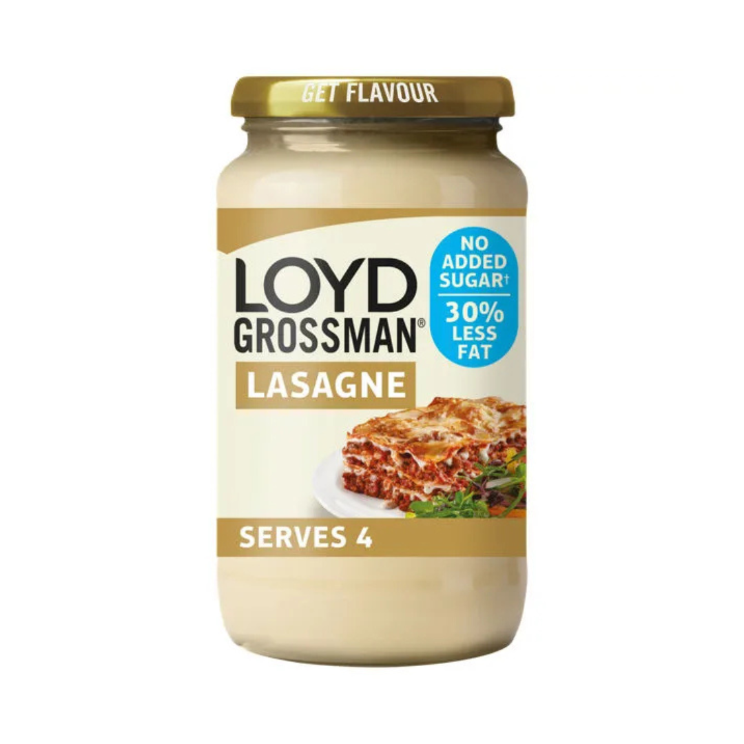 Loyd Grossman 30% Less Fat No Added Sugar White Lasagne Sauce 440g