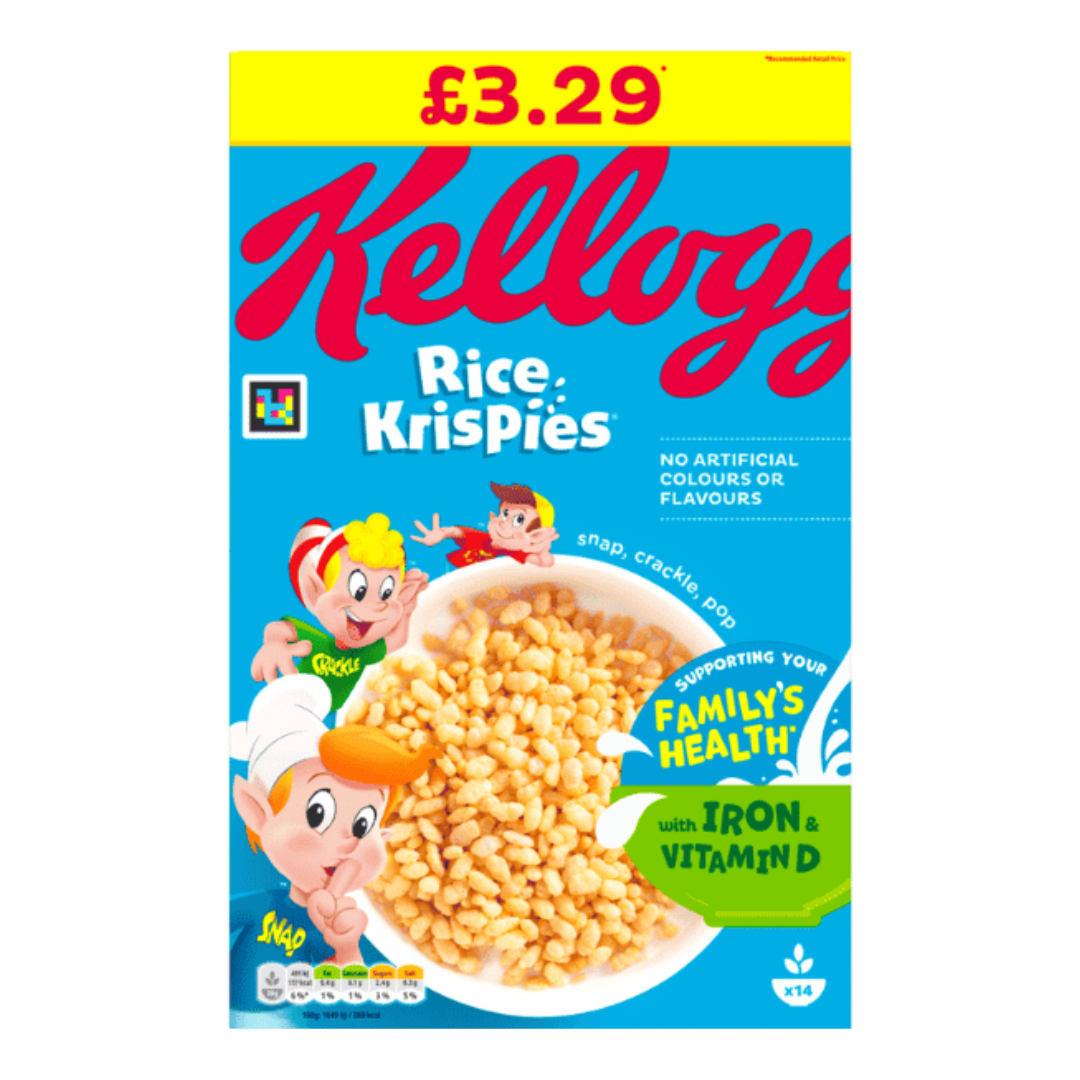 [Best Before 23-Aug-2024]Kellogg's Rice Krispies Cereal 430g เคลล็อกส์ ข้าวอบธัญพืชเสริมวิตามิน และ ธาตุเหล็ก ซีเรียล 430 กรัม