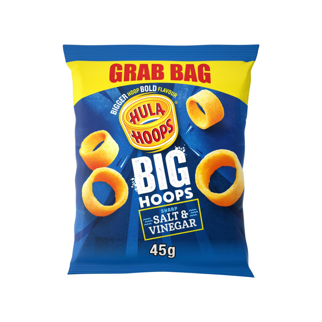 Hula Hoops Big Hoops Salt & Vinegar Grab Bag Crisps 45g