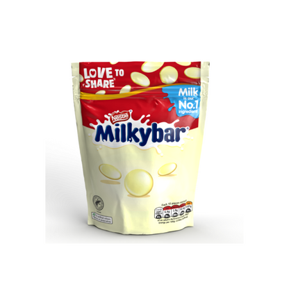 Nestle Milkybar Chocolate Buttons 94g เนสท์เล่ มิลค์กี้ บาร์ บัตตอน นมอัดเม็ดรสไวท์ช็อกโกแลต 94 กรัม